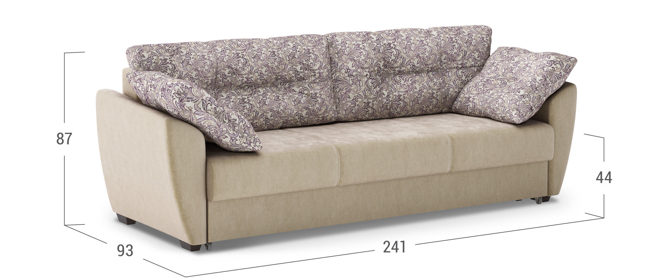Деревянный диван с матрасом